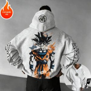 เสื้อฮู้ดลายดราก้อนบอล ซุนโกคู สไตล์ฮาราจูกุ สำหรับผู้ชายและผู้หญิง แนววินเทจ ใส่ได้ทั้งฤดูใบไม้ร่วงและฤดูหนาว ทรงโอเวอร์ไซส์ แขนยาว