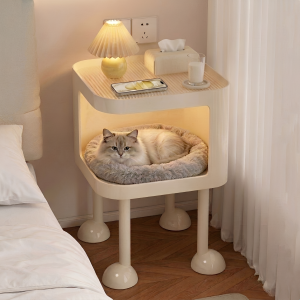 OYIla | Iron Bedside Table Cream Style Small Storage