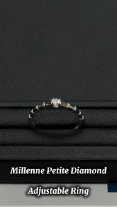 MILLENNE Minimal Petite Cubic Zirconia White Gold Stackable Ring with 925 Sterling Silver (MLP-01)