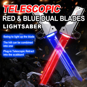 Telescopic Star Wars Lightsaber 2pcs Anti-Breaking Cool Sound Katana Sword Toys for Kids with Light