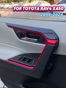 For Toyota RAV4 XA50 RAV 4 Hybrid 2019 2020 2021 2022 2023 2024 Car Door Armrest Trim Strip Cover Decorative Sticker Accessories