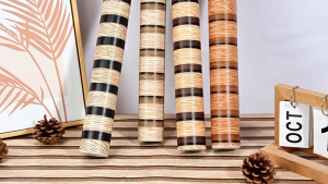 Wallpaper Sticker Dinding Ruang Tamu Motif Kayu Kuning