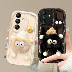 Phone Case Samsung Galaxy S25+ A16 LTE A26 A36 A56 S25 Ultra + Plus 5G 4G Cute 3D Plush Coal Ball Couple Casing Lens Protection Shockproof Soft Back Cover