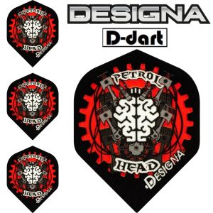 Designa Dart Flights - Standard Extra Strong 100 Micron Petrol Head Dart Flights 3pcs/pack (SAYAP ARROW)
