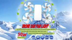 Foldable Drone Ceiling Fan with Light and Remote 4 Heads Ceiling Fan Light for Living Room Dining Room Bedroom 2-in-1 E27 LED Light Fan 50W Silent Fan Multi-function Cordless Hanging Fan