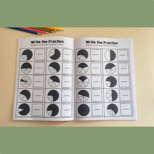 Math Workbook for Practicing Mathematics Fractions - 24 Pages Ages 5 to 8 1st and 2nd Grade Arithmetic Operations Exercise Books Learning Materials For Kids Activity Worksheet Math Skill Development Reinforcing Calculation Techniques