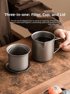 YOGEHOME | Covered Tea Infuser Cup with Fine Filter Holes
