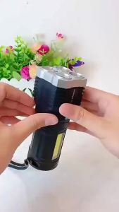 High Power LED Flashlight Lantern 4 Lighting Modes COB Side Work Light Torch Tactical Self Defense Spotlight Rechargeable Lamp