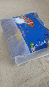[HỎA TỐC 4H] Bộ nệm gối cho bé đi học mầm non 80x120cm vỏ Cotton TLPrint ruột gòn Microfiber (Có túi) Urombaby