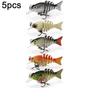 GOBAIT Mini Sunfish Multi Jointed Fishing Lure 5cm 2.4g Slow Sinking Hard Bait Treble Hook Pesca for Bass Carp 1-6pcs Swimbait