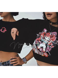 Original Hand-Drawn Ultra-Short Thin Long-Sleeve Yoga Fitness Training Sports T-Shirt Sweater Versatile Loose Fit Cotton Vest