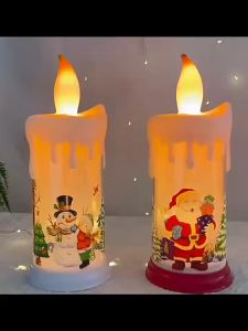 DT07-36 โคมรูปไฟเทียนแต่งลายคริสมาสต์N8-4