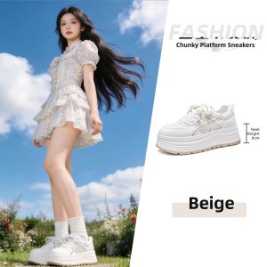 Josiny | Height Increasing Breathable Womens White Sneakers
