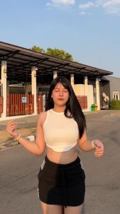 MesubShop กระโปรงเทนนิส แต่งแถบข้าง สำหรับกระโปรงข้าง ผ้าวูลเวฟยืดเยอะสุด รุ่น วิ๊งแซ่บ