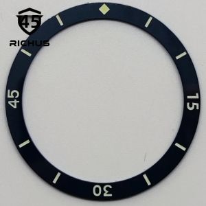 RICHUS 38mm Đồng Hồ Đeo Tay Bằng Gốm Sứ Màu Đen Xanh Xanh Lá Cây Phụ Kiện Đồng Hồ Thay Thế Phẳng Phát Sáng
