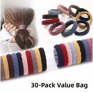 Seamless Fashion Hair Ties Set of 30 Mixed Colors Womens Hair Bands No Damage to Hair Elastic Hair Bands Simple And Stylish