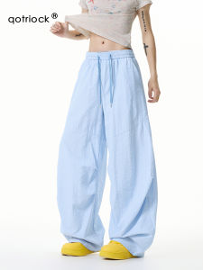 QOTRIOCK | Summer Light Thin Vertical Stripes Wide Leg Casual Pants