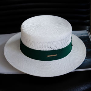 Sun Protection Straw Hat for Men And Women Casual Style Flat Top Wide Brim Hat Beachwear Breathable Hollow out Design