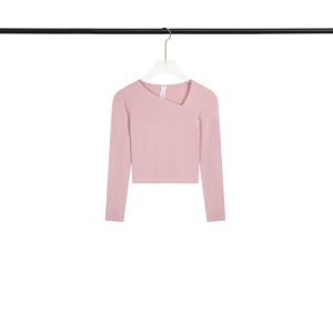 Luqi Lulu Spring Summer Soft Ribbed Asymmetric Slim Fit Yoga Fitness Running Long Sleeve Womens Sportswear Moisture Wicking Quick Dry Antibacterial Ultra Stretch Abdomen Shaping Breathable Butt Lifting Slimming