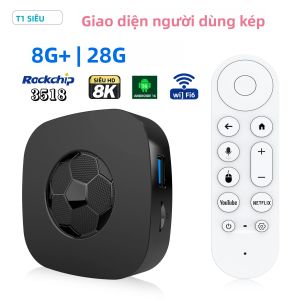 Hộp Truyền Hình T1 Ultra 8K Ultra HD Android 16 8GB+128GB Giao Diện Người Dùng Kép Phát Trực Tuyến Thông Minh Với Wifi 6 Và Hỗ Trợ Trợ Lý Ảo