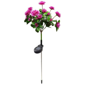 LED Solar Azalea Flowers Garden Lamp Home Decorative Light Landscape Orchid Rose LampYard Lawn Path Holiday Wedding Lights