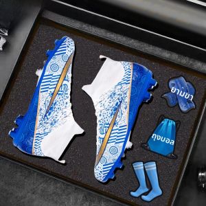 รองเท้าฟุตบอลเด็ก CR7 เซอร์เกตี้ รองเท้าฝึกซ้อมและแข่งขันสำหรับเด็กและเยาวชน รองเท้าฟุตบอลแบบฝังเข็มแบบฝังเข็มสำหรับผู้ใหญ่ รองเท้าฟุตบอลแบบกันลื่น