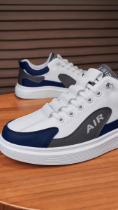 kasu t korea kasut smart kiberkualititinggi Low-top Thick-soled White Sports Casual Sneakers Leather Shoes Mens Soft Sole Breathable Anti-Slip Shoes