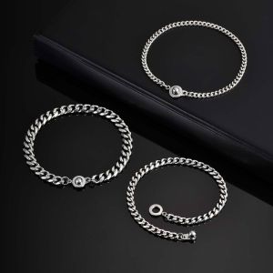 Kemstone Stainless Steel Mesh Chain Bracelet 3.6/5/7mm Width Snap Closure Mens Fashion Jewelry Gift