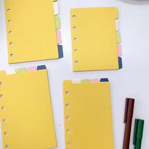 5pcs index separator pages 6-hole ring binder A7 notebook separator pages index pages classification labels diary planner