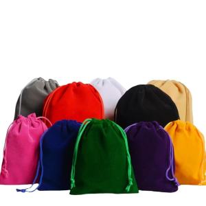 50pcs/Lot Velvet Drawstring Cloth Gift Bag Wedding Party Gift Bag Travel Small Item Storage and Organizing Dustproof Bag