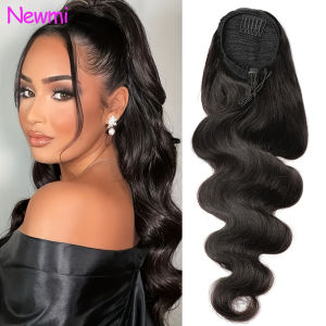 Newmi Body Wave Drawstring Ponytail Human Hair Extensions Unprocessed 12A Brazilian Remy 100% Human Hair Ponytail For Women