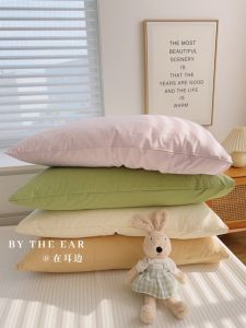 Pillow Case Macaron Pure Cotton Washed Cotton Single Pillowcase 48*74cm Simple All Cotton Envelope Style Pillowcase