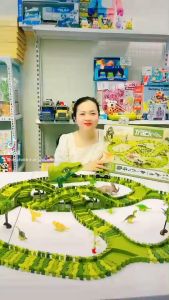 Đồ Chơi Bộ Lắp Ráp Đường Đua Ô Tô Khủng Long Freeship Đồ Chơi Lắp Ghép Đường Ray Khủng Long Cỡ Lớn 240 Chi Tiết - Đồ Chơi Trẻ Em Thông Minh