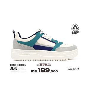 Aerostreet 37-44 Brooklyn Natural Biru Navy - Sepatu Sneakers Casual Sport