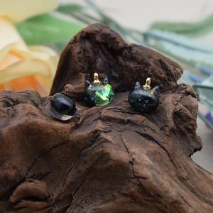 จี้ต่างหูรูปแมวเรซินสไตล์เกาหลีญี่ปุ่น จี้สร้อยคอ จี้ต่างหู อุปกรณ์ทำเครื่องประดับ DIY ของเล่นสุดน่ารัก