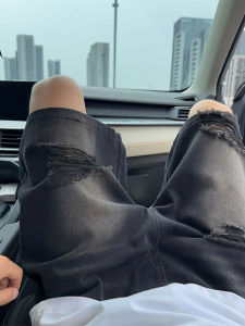 Light Blue Casual Mens Denim Shorts Summer Outdoor Wear Loose Five-Point Leisure Mid-Pants Straight Leg Jeans Shorts