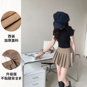 กระโปรงสั้นทรงเอเอวสูงผ้าโพลีเอสเตอร์ลายจุดสไตล์เกาหลีสำหรับฤดูร้อนปี 2023 สีพื้น กระโปรงสั้นทรงเอ