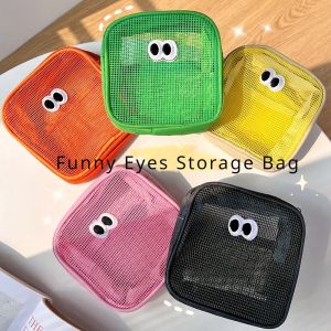 Funny Eyes Storage Bag Cartoon Power Bank Pouch Multifunctional Digital Bag Electronics Mobile Phone Cable Charger Gadget Organizer [cchoice]