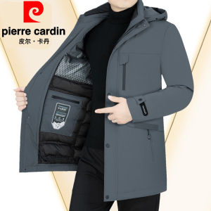 Pierre Cardin Winter Detachable Liner Middle-Aged Men Goose down down Jacket Outwear Dad Mid Length Long Length Parka