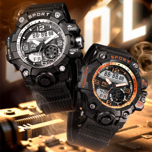 Đồng hồ thể thao kỹ thuật số Nam bền-Màn hình HD 3D chống nước 30m chống sốc đa chức năng (Màn hình phát sáng/báo thức/chuông)
