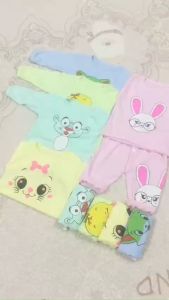 Sét 5 bộ quần áo dài tay cotton cúc giữa thời trang hè thu trẻ em bé trai bé gái 3-15kg