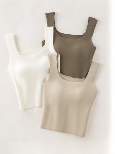 MiiOW | Áo ba lỗ không tay Ice Silk một mảnh cho nữ mùa hè áo vest vai rộng áo ngực có đệm lưng đẹp áo không tay áo phông