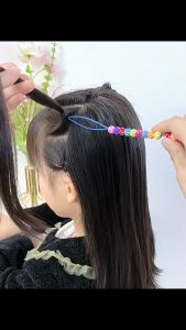 Colorful Pony Beads Big Hole Luminous Bead with Beading Tool For Kids Dreadlock Braid Hair Tool Styling