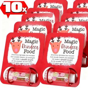 1/10Sets Christmas Paper Card Candy Small Bottle Magic Reindeer Food Package Wrapping Xmas Cardboard New Year Party Candy Gift