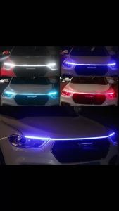 LED Car Hood Atmosphere Light Strip Waterproof Exterior Decoration Ambient Lamp for Headlights Customizable 12V Universal Auto
