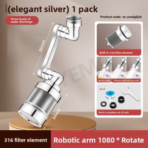 Anti-Splash Extender Faucet Filter with Extendable Arm for Washbasin