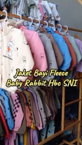 Jaket Bayi Anak fleece Resleting Kupluk Baby Rabbit HBc SNI Size 3-12 Bulan ZJK14
