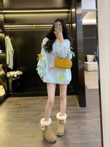 Leathercat Super Nice Sweater Female Autumn and Winter Loose Cute Youth-Looking Milk Fufu Lazy Winter Popular Style