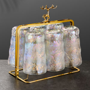 Large Capacity Glass Cup Glacier Cup Coffee Beer Womens Summer Ins Style Cold Drink Cup Heat Insulated round Cylinder Shape