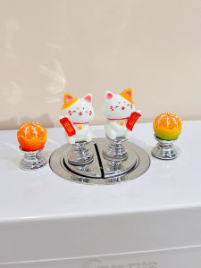 Toilet Pressing Utensil Button for Nail Beauty 2024 New Cute Cartoon Toilet Water Tank Switch Button Neutral